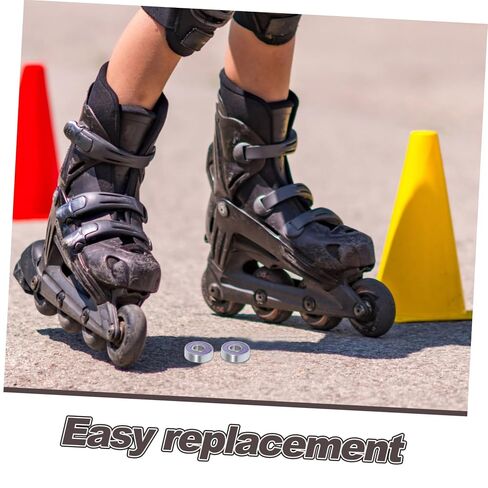 8pcs 608rs Skateboard Bearings for Roller Skates and Quad Skates, Smooth Rolling with Stable Construction, Pu and Carbon Steel Material, for Indoor and Night Use in Kuwait
