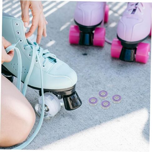 8pcs 608rs Skateboard Bearings for Roller Skates and Quad Skates, Smooth Rolling with Stable Construction, Pu and Carbon Steel Material, for Indoor and Night Use in Kuwait