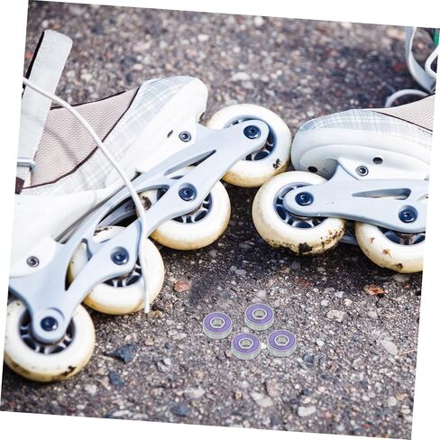 8pcs 608rs Skateboard Bearings for Roller Skates and Quad Skates, Smooth Rolling with Stable Construction, Pu and Carbon Steel Material, for Indoor and Night Use in Kuwait