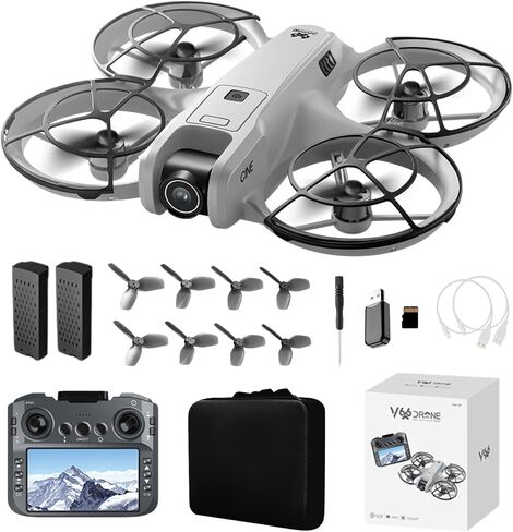 RC Drone with Screen On Controller, Hobby Drone with 180° Adjustable HD Camera, 360° Propeller Protection, Optical Flow Positioning, Brushless Motor Mini Quadcopter Beginner-Friendly FPV Drones in Saudi Arabia