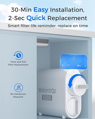 فلتر Waterdrop G2P6MRO، بديل لنظام التناضح العكسي G2P600، عمر عامين in Kuwait
