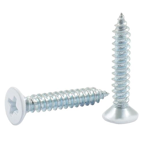 Murtenze 120 Pack #8 x 1 White Pan Head Screws, Self-Tapping Phillips Stainless Steel Sheet Metal Screws in Kuwait