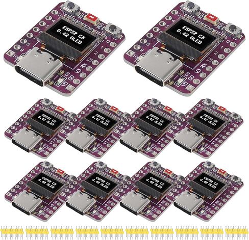 10 قطعة ESP32-C3 OLED مجلس التنمية مع 0.42 بوصة OLED وحدة هوائي السيراميك واي فاي بلوتوث ESP32 Supermini مجلس التنمية in Kuwait