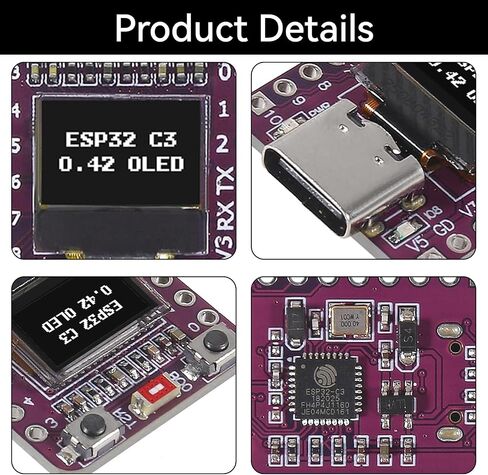 10 قطعة ESP32-C3 OLED مجلس التنمية مع 0.42 بوصة OLED وحدة هوائي السيراميك واي فاي بلوتوث ESP32 Supermini مجلس التنمية in Kuwait