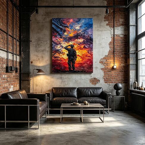 Huldfrda Soldier Compe Paint by Number Kits on Canvas Soldier Under the Flag Paint-Number Kits DIY Paints By Truments for Complens Paints Canvas Crafts Home Decor in Kuwait