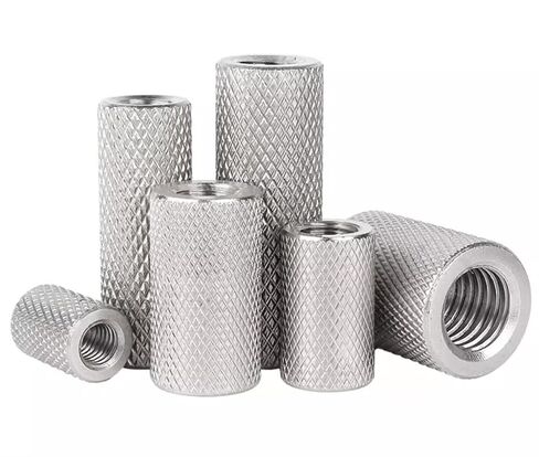 Hollow Thread Pillars,Round Weld Nuts,5Pcs M8 304 Stainless Steel Extended Cylindrical Flat Head Diamond Knurled Through Hole Lock Adjusting Fasteners for Electronic(M8xΦ12x40mm) in Kuwait