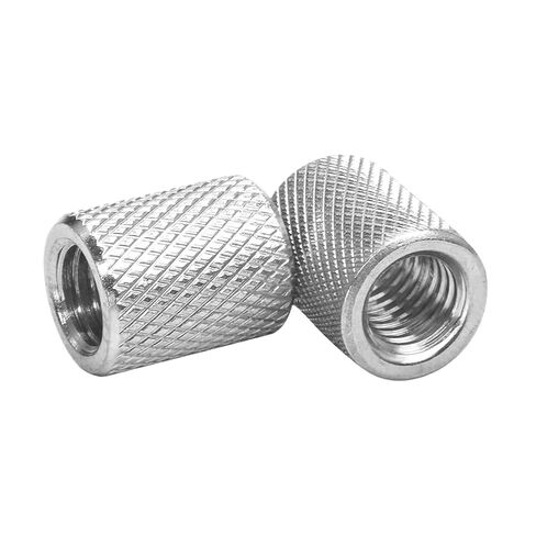 Hollow Thread Pillars,Round Weld Nuts,2Pcs M12 304 Stainless Steel Extended Cylindrical Flat Head Diamond Knurled Through Hole Lock Adjusting Fasteners for Electronic(M12xΦ18x25mm) in Saudi Arabia