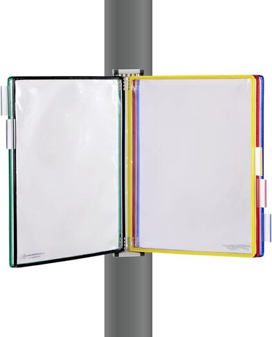 DJOIS by Tarifold - Magnetic Wall Reference System - Durable Steel Wire Frames - Letter-Size -5 Double-Sided Pockets -10 Sheet Capacity - Adjustable Tabs - Made in France - Assorted Pocket Colors in Saudi Arabia