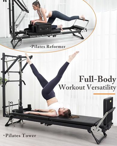 Cofiyard Pilates Reformer، آلة بيلاتيس إصلاحية مقاس 92 بوصة مع برج، معدات بيلاتيس قابلة للتعديل للتمرين المنزلي، تتضمن برج بيلاتيس، لوحة قفز in Kuwait