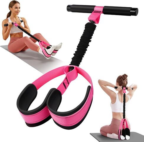Pedal Resistance Bands with Handles, Upgraded 55LBS Thickened Latex Exercise Bands, Soft Foam Pedal, Sit Up Trainer for Abs Core Arms Legs, Home Gym Equipment for Pilates Yoga Physical Therapy in Saudi Arabia