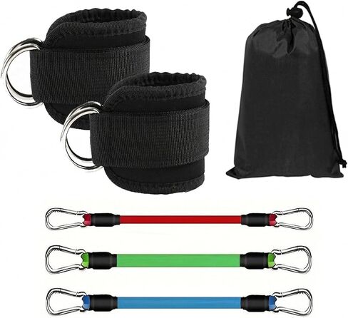 Running Yoga Exercise Step, 60lbs Ankle Resistance Bands with Cuffs, Adjustable Padded Leg Straps for Working Out, Leg Workout Equipment for Agility Training Track and Field Gym Accessories in Kuwait