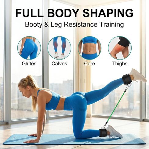 Running Yoga Exercise Step, 60lbs Ankle Resistance Bands with Cuffs, Adjustable Padded Leg Straps for Working Out, Leg Workout Equipment for Agility Training Track and Field Gym Accessories in Kuwait