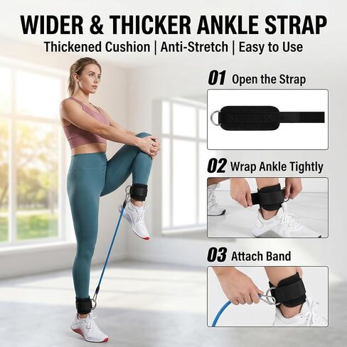 Running Yoga Exercise Step, 60lbs Ankle Resistance Bands with Cuffs, Adjustable Padded Leg Straps for Working Out, Leg Workout Equipment for Agility Training Track and Field Gym Accessories in Kuwait