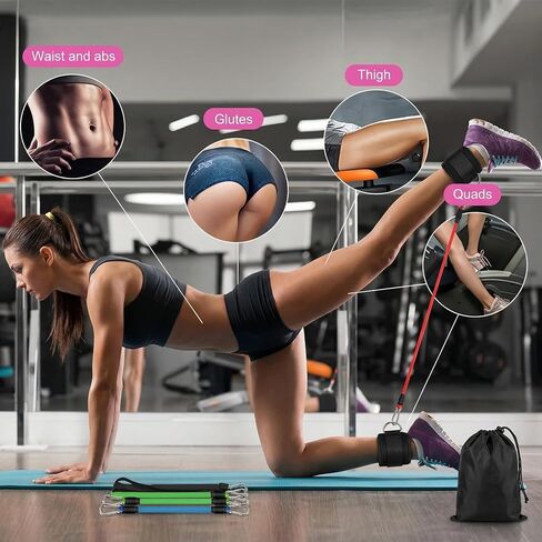 Running Yoga Exercise Step, 60lbs Ankle Resistance Bands with Cuffs, Adjustable Padded Leg Straps for Working Out, Leg Workout Equipment for Agility Training Track and Field Gym Accessories in Kuwait