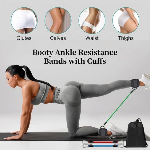 Running Yoga Exercise Step, 60lbs Ankle Resistance Bands with Cuffs, Adjustable Padded Leg Straps for Working Out, Leg Workout Equipment for Agility Training Track and Field Gym Accessories in Kuwait