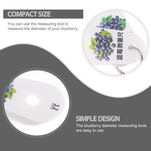 FRCOLOR Blueberry Diameter Measuring Ruler 9 Hole Caliper for Fruit Size Grading, Portable Fruit Diameter Gauge Tool for Cherry and Blueberry Measurement in Kuwait