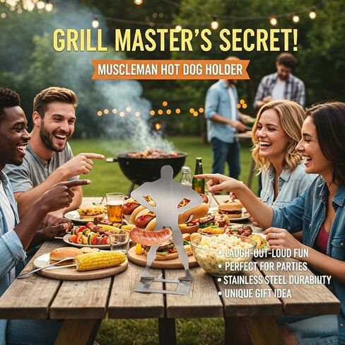 2/4 PCS Funny Man Hot Dog Holders Standing Man Hot Dog Grill Rack Portable Reusable Stainless Steel BBQ Grill Accessories for Camping Spring Trip and Novelty Party Gifts in Saudi Arabia