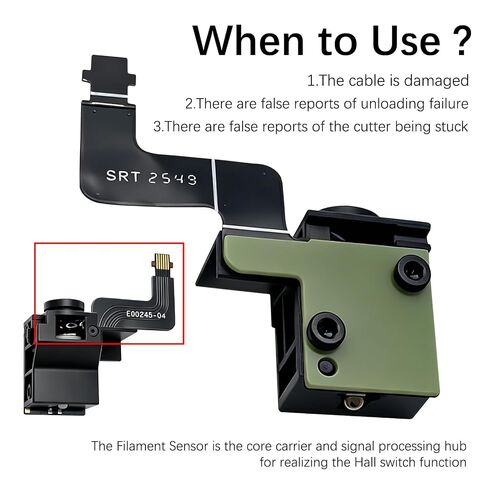 Original Bamboo P2S Extruder Filament Sensor – Hall Switch Technology for Accurate Filament Runout Detection & Cutter Position Monitoring – Prevents Print Failures for Bambu Lab P2S Filament Sensor in Kuwait
