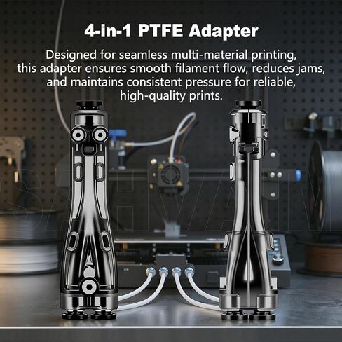 Original Bamboo 4 in 1 PTFE Adapter for Bambu Lab X2D/H2C/H2D/H2S/P1S/P1P/P2S/X1C/A1/A1MINI/A2L 3D Printer, Multi-Filament Compatibility, Built-in Cleaning Blade & Anti-Clog Design for Smooth Feeding in Kuwait
