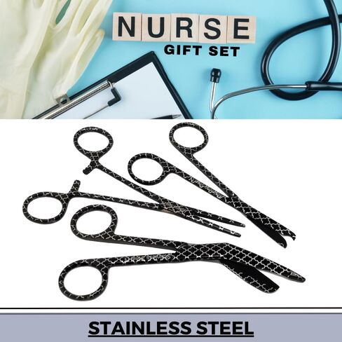 3 Pcs Nurse Bandage Scissors & Forceps Multifunction Stainless Steel Giftset for Veterinary Technician Nursing School Grad Ceremony in Kuwait