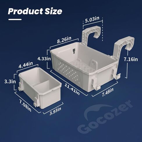 Gocozer 2 Pack Boat Side Storage Baskets with Cup Holders - Perfect for 3-Inch or Smaller Boat Rails - 16 QT Boat Storage Organizer in Kuwait