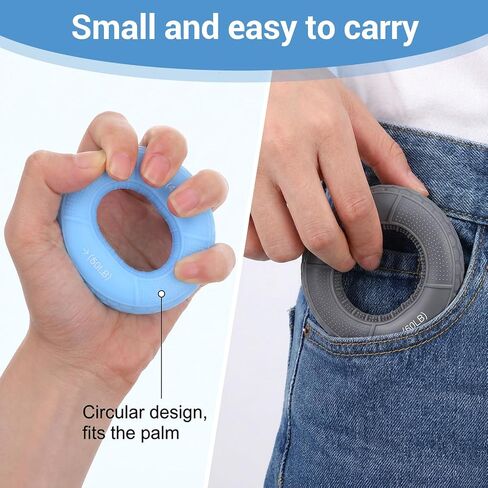 5pcs Grip Strength Trainer Hand Grip Strengthener Rings Fingers Exerciser Silicone Rings Hand Gripper for Muscle Training Sports Rock Climbing Athletes Finger Workout Stress Relief in Kuwait