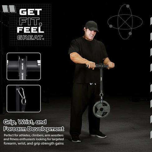 ArmLabz Forearm Roller 3.0 Premium Wrist Roller and Forearm Strengthener, Grip Strength Trainer and Hand Exerciser, Quick Reset, One Arm Use, Metal Core, Heavy-Duty Strap in Kuwait