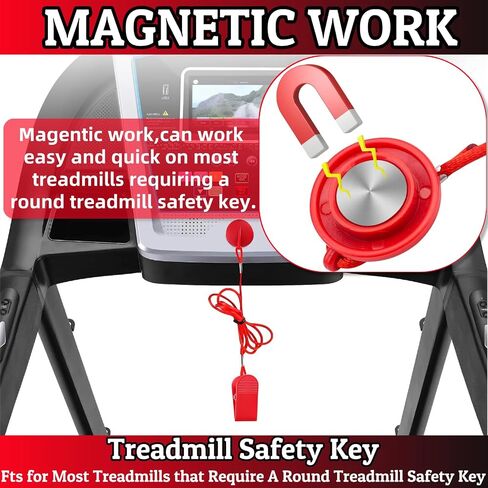 2pcs Universal Treadmill Magnetic Safety Key Replacement Magnetic Safety Switch Clip Emergency Machine Stop Accessories Universal Treadmill Emergency Stop Magnet for Most Treadmills Running Machines in Kuwait