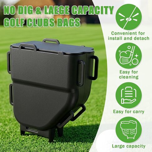 Golf Cart Ball Washer & Club Cleaner with Straps - No Drill Golf Club Washer for Cart, Dual-Sided Brush Cleaning Box, Easy to Clean Portable & Detachable Golf Ball Washer for Cart Accessories in Kuwait