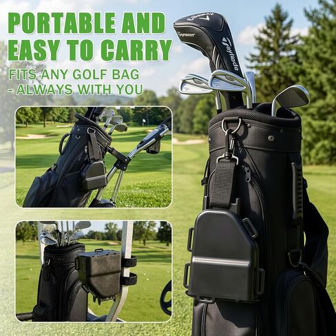 Golf Cart Ball Washer & Club Cleaner with Straps - No Drill Golf Club Washer for Cart, Dual-Sided Brush Cleaning Box, Easy to Clean Portable & Detachable Golf Ball Washer for Cart Accessories in Kuwait