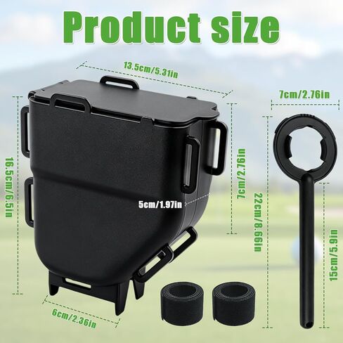 Golf Cart Ball Washer & Club Cleaner with Straps - No Drill Golf Club Washer for Cart, Dual-Sided Brush Cleaning Box, Easy to Clean Portable & Detachable Golf Ball Washer for Cart Accessories in Kuwait