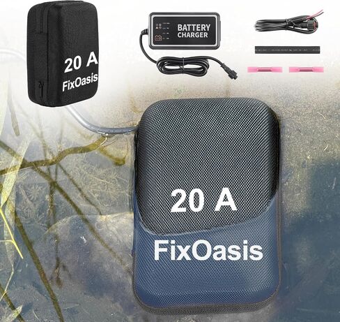 12V Fish Finder Battery and Charger Kit, Compact for Kayak Marine, Compatible with Garmin,GPS & Most 12V Electronics,5-Year Warranty in Kuwait