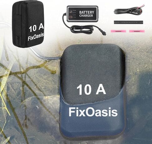 12V Fish Finder Battery and Charger Kit, Compact for Kayak Marine, Compatible with Garmin,GPS & Most 12V Electronics,5-Year Warranty in Kuwait