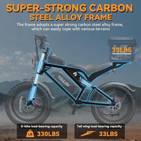 Ebikes for Adults, 1500W Peak Motor, 20/23Ah Long Range Teens Electric Bike with Dual Hydraulic Brakes, 20" Fat Tire All-Terrain for Commuting E-Bicycle in Kuwait