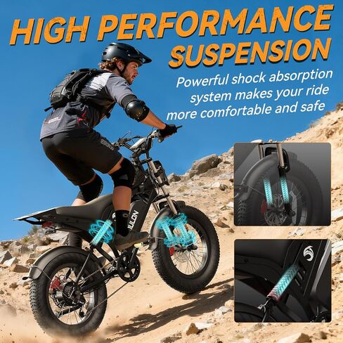 Ebikes for Adults, 1500W Peak Motor, 20/23Ah Long Range Teens Electric Bike with Dual Hydraulic Brakes, 20" Fat Tire All-Terrain for Commuting E-Bicycle in Kuwait