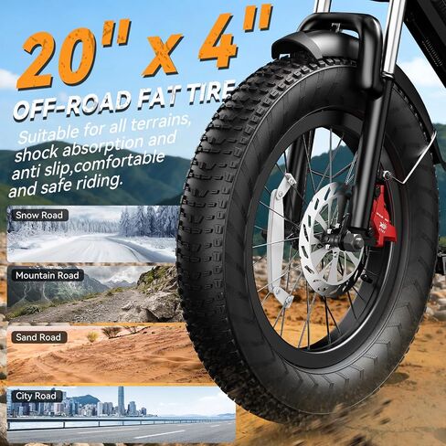 Ebikes for Adults, 1500W Peak Motor, 20/23Ah Long Range Teens Electric Bike with Dual Hydraulic Brakes, 20" Fat Tire All-Terrain for Commuting E-Bicycle in Kuwait