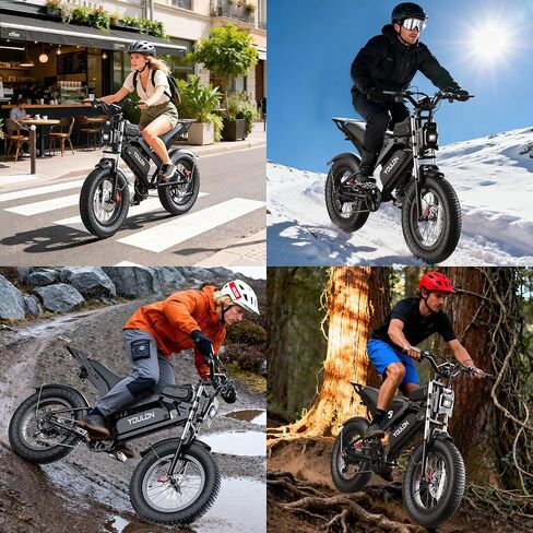 Ebikes for Adults, 1500W Peak Motor, 20/23Ah Long Range Teens Electric Bike with Dual Hydraulic Brakes, 20" Fat Tire All-Terrain for Commuting E-Bicycle in Kuwait