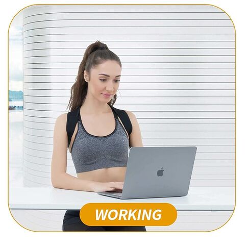 Posture Corrector for Women and Men,Adjustable Upper Back Brace, Breathable Back Support straightener, Providing Pain Relief from Lumbar, Neck, Shoulder, and Clavicle, Back. in Kuwait