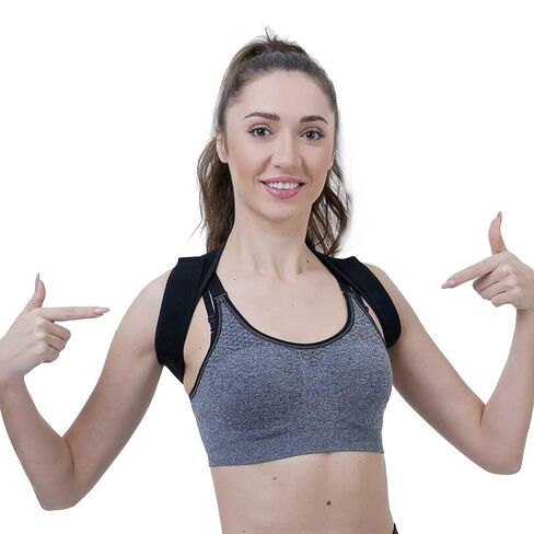 Posture Corrector for Women and Men,Adjustable Upper Back Brace, Breathable Back Support straightener, Providing Pain Relief from Lumbar, Neck, Shoulder, and Clavicle, Back. in Kuwait