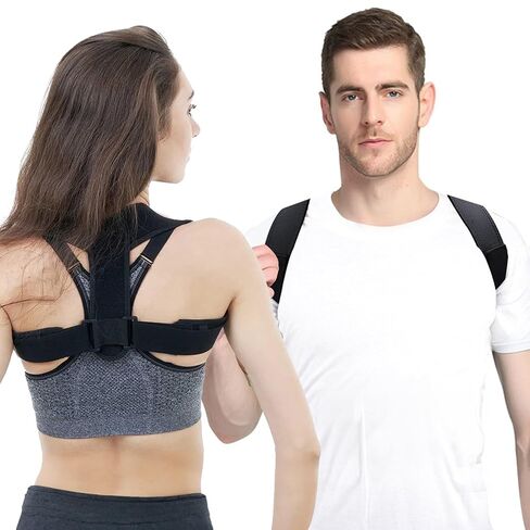 Posture Corrector for Women and Men,Adjustable Upper Back Brace, Breathable Back Support straightener, Providing Pain Relief from Lumbar, Neck, Shoulder, and Clavicle, Back. in Kuwait