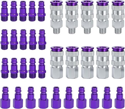 مجموعة S-314VKIT متوافقة مع طراز Milton Hi-Flo V مقاس 1/4 بوصة، أرجواني | تتضمن 5 خيوط NPT أنثى، و5 وصلات أنثى، و15 خيط NPT ذكر، و10 مقابس ذكر in Kuwait
