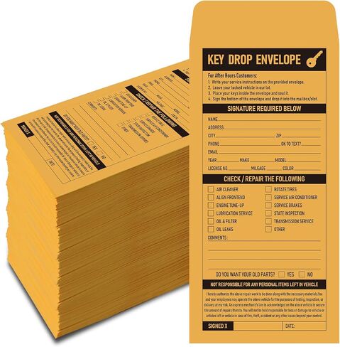 1000 Pcs Key Drop Envelopes for Overnight or Early Birds, 4-1/8x9-1/2 Inch Key Envelopes for Auto Shop Supplies or Automotive Supplies(Classic) in Saudi Arabia
