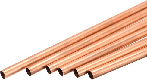 Copper Round Tube 7mm OD 0.2mm Wall Thickness 300mm Length Pipe Tubing 6 Pcs in Kuwait