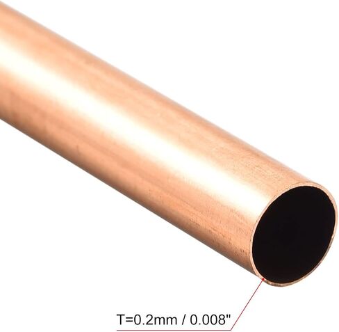 Copper Round Tube 7mm OD 0.2mm Wall Thickness 300mm Length Pipe Tubing 6 Pcs in Kuwait