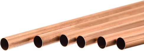 Copper Round Tube 7mm OD 0.2mm Wall Thickness 300mm Length Pipe Tubing 6 Pcs in Kuwait