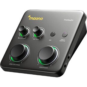 MAONO P1 Hybrid USB Audio Interface 70dB Gain for PC Phone iPad Guitar | Auto-Gain, Loopback, Mute, ASIO, Routing Software Features, for Podcast, Streaming, Mobile Music Recording, Content Creation in Kuwait