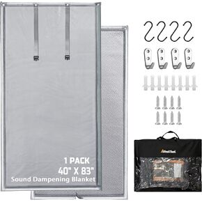 Soundproof Curtains 40" x 83" Acoustic Sound Barrier Dampening Blanket for Doors & Windows, Noise Blocking Blackout Curtain, Use for Recording Studio Home Office, Gray in Saudi Arabia