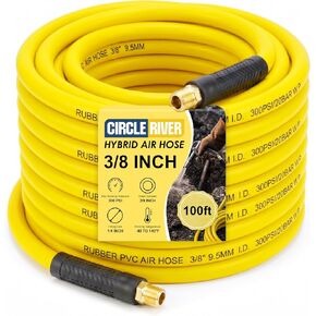 50 FT Hybrid Air Hose 3/8" I.D. Air Compressor Hose with 1/4" Industrial NPT Fittings, 300 PSI Kink Resistant Lightweight Rubber PVC Hose, All-Weather Flexible Pneumatic Hose（blue） in Saudi Arabia