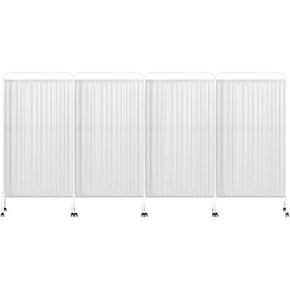6FT Medical Privacy Screen with Lockable Casters, Foldable Room Divider for Hospitals Clinics Salons - Steel Frame Partition for Bedrooms & Home Offices(2 Light Blue partitions) in Kuwait