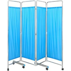 Medical Privacy Screen on Wheels, 4-Panel Foldable Hospital Room Divider for Clinics Dental Offices - Heavy Duty Medical Partition with Casters(4 Panel 0.48 Wall Thickness,2) in Kuwait